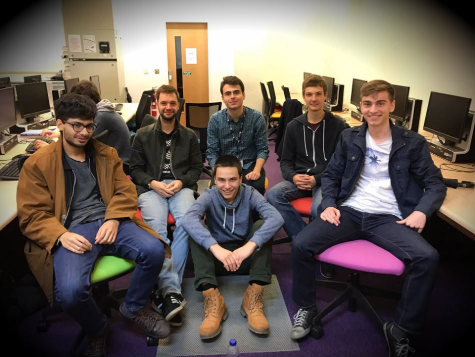 Team photo of 6 computer science students from University of Bristol