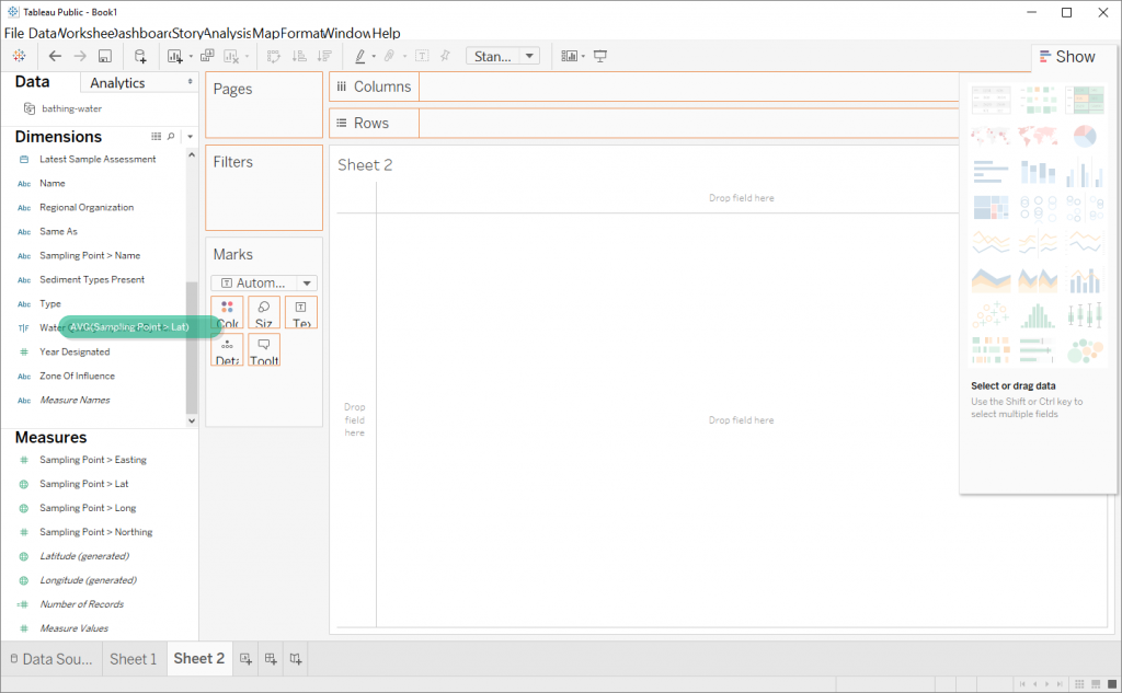 Screenshot showing step three of creating the bathing water sampling point map