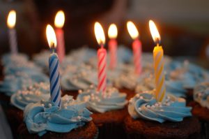 Cupcakes with candles to celebrate 9th anniversary of Epimorphics