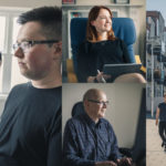 Epimorphics employees at work in various settings