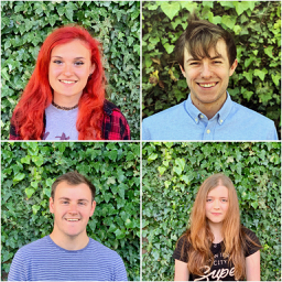2019 summer interns, Célia, Will, Charlie and Amy