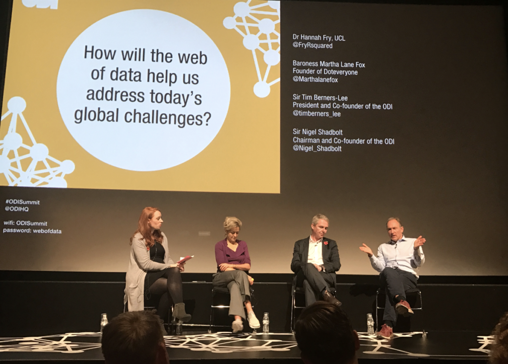 Photo of the 2018 ODI Summit panel discussion on web of data