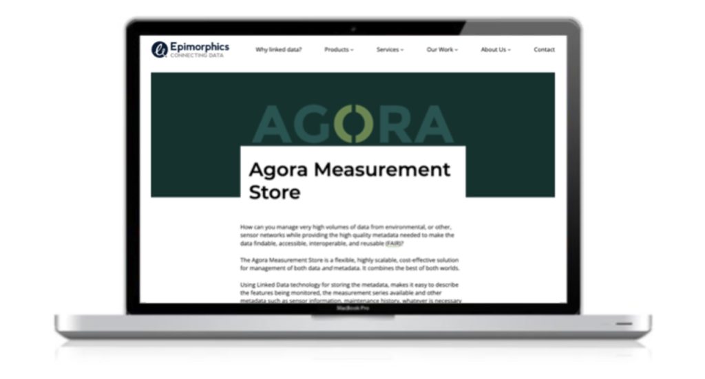 Agora Measurement Store webpage on a MacBook Screen