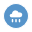 Icon from EA Hydrology Data Explorer - Blue Round Icon with white cloud and rain