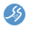 Icon from EA Hydrology Data Explorer - Blue Round Icon with white river swish