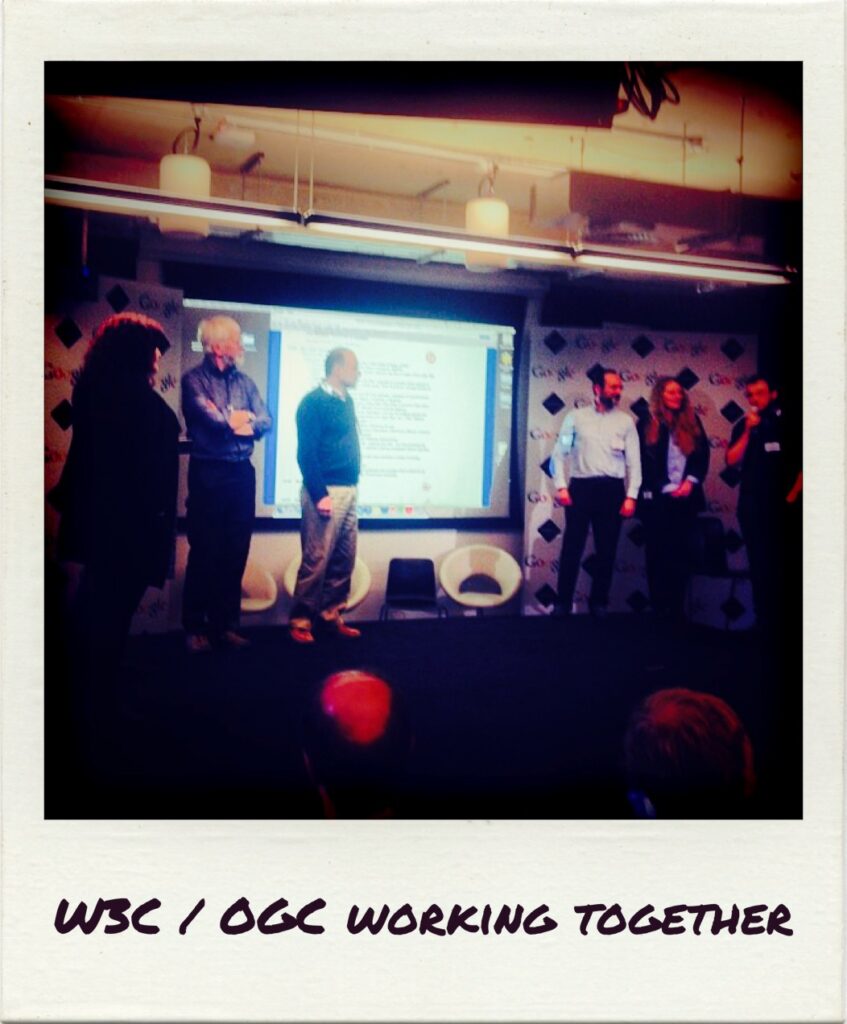 Poloroid style image of the Google Campus Event with TBL, W3C and others