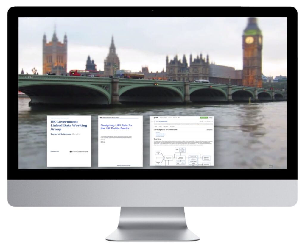 screenshot of a presentation on UKGovLD from 2013 on a Mac Screen